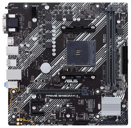 Материнська плата ASUS PRIME B450M-K II (Prime B450M-K II) (Socket AM4, AMD B450, Micro-ATX) - фото 1