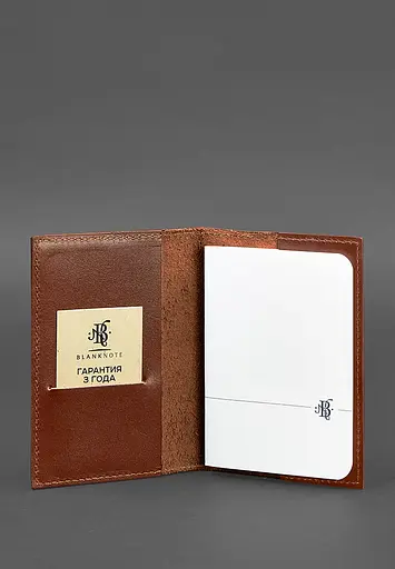 Кожаная обложка для паспорта и военного билета 1.2 светло-коричневая - фото 3