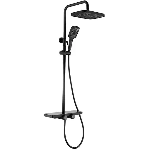 Душова система Dusel Bronx Thermostatic Black (233307000), Чорний матовий - фото 1