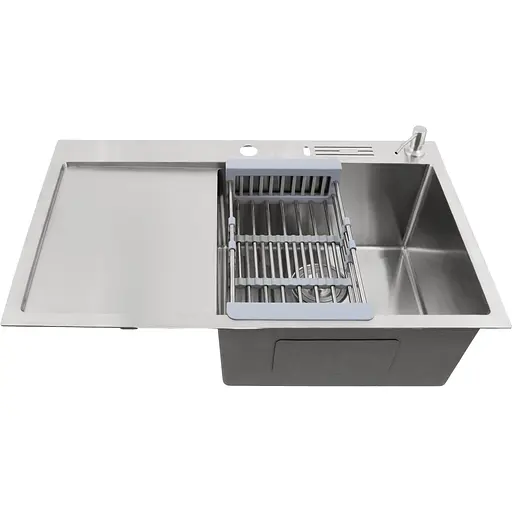 Мийка на кухню Nett NS-7848(L) з нержавійки з лівим крилом 1.5 мм накладна - фото 7