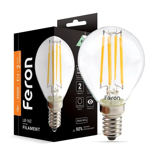 Светодиодная лампа Feron Filament LB-162 7 Вт E14 4000K - фото 1