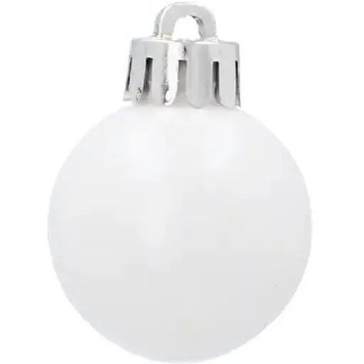 Комплект елочных шариков Chomik пластиковые 3 см белые 16 шт. (GIF2938) - фото 4