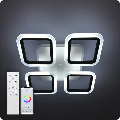 Люстра светодиодная 517 Light 3color с пультом 72Вт Черный (01372) - фото 3