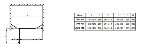 Душові двері Radaway Eos II DWJS 140 см 3799456-01L - фото 4