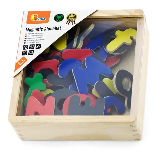 Набір дерев'яних магнітних літер Viga Toys 50324 Англійські літери 52 шт - фото 2
