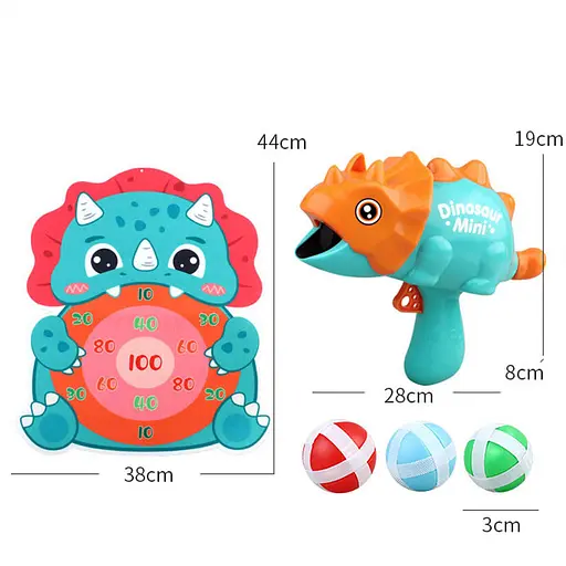 Интерактивная игра Dinosaur Athletics Gun на липучках + мишень Green - фото 2