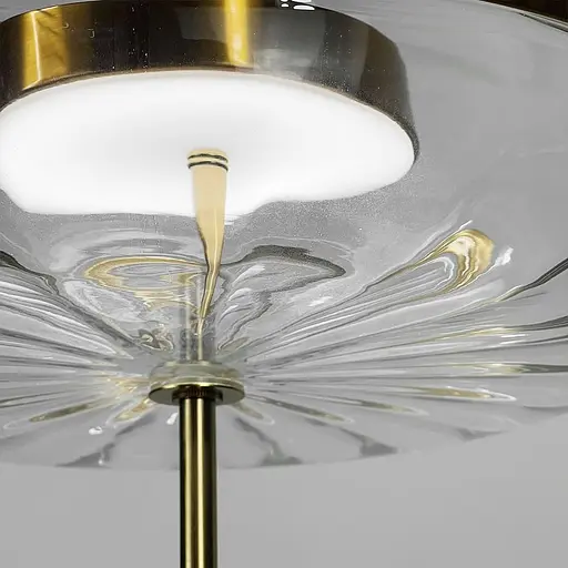 Подвесной светильник с прозрачным плафоном и латунным корпусом Ø 35х40 см Line F | Ст. BM4-350 AB+CL - фото 4