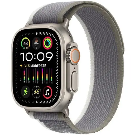 Смарт-годинник Apple Watch Ultra 2 GPS + Cellular 49mm Titanium Case with Green/Gray Trail Loop-M/L (MRF43)