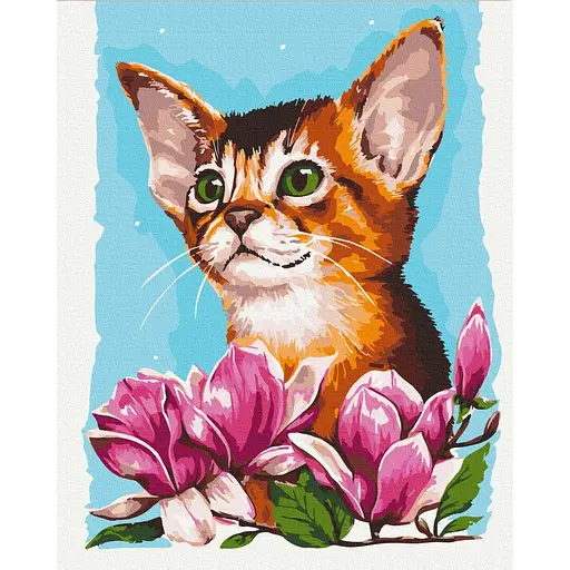 Картина по номерам Котик в квітах Anna Kuly Brushme 40x50 см різнокольорова 000277610