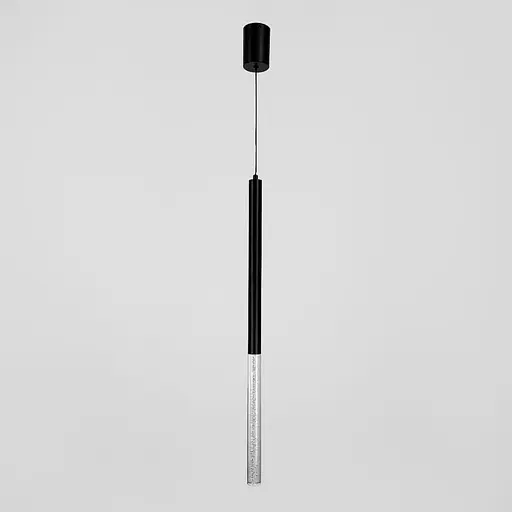 Чорний підвіс із скляним розсіювачем з ефектом бульбашок 71 см | Line F | Арт. MJ462/400+300 BK - фото 7