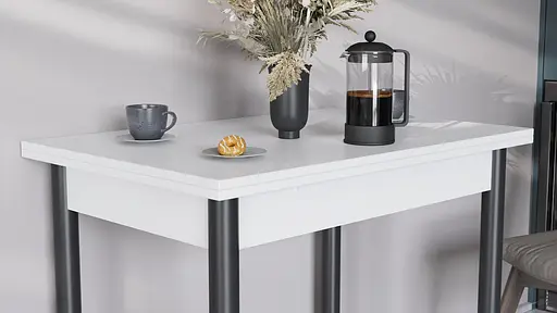 Розкладний обідній стіл-формер Берта Ferrum-decor 750x1200x900 Чорний метал ДСП Білий 16 мм (FRD-105171) - фото 5