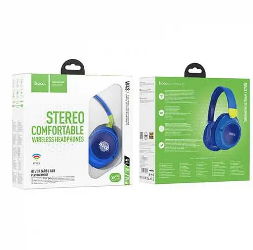 Навушники Hoco Bluetooth W43 Adventure BT headphones сині - фото 2