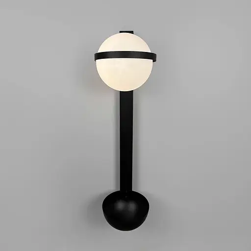 Бра у чорному видовженому корпусі із плафоном та підставкою 60х17 см Line F Арт. WB30/600 BK - фото 5