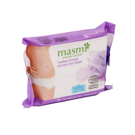 Органические влажные салфетки для интимной гигиены Masmi 20 шт. - фото 1