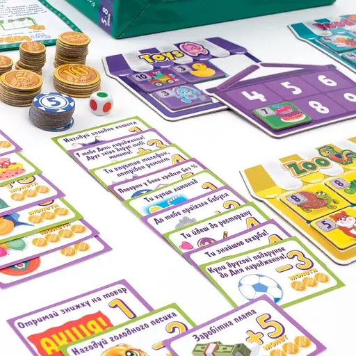 Настільна гра "Граємо в магазин" Vladi Toys VT2312-06, 18 карток із завданнями - фото 4