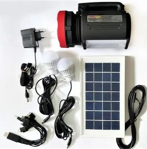 Переносной фонарь прожектор Yajia YJ-1908T аккумуляторная мощная солнечная панель три лампы - фото 7