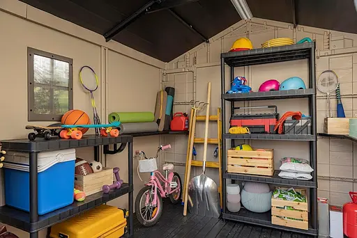 Садовый домик Keter Factor 8x8 пластиковый серо-коричневый - фото 7