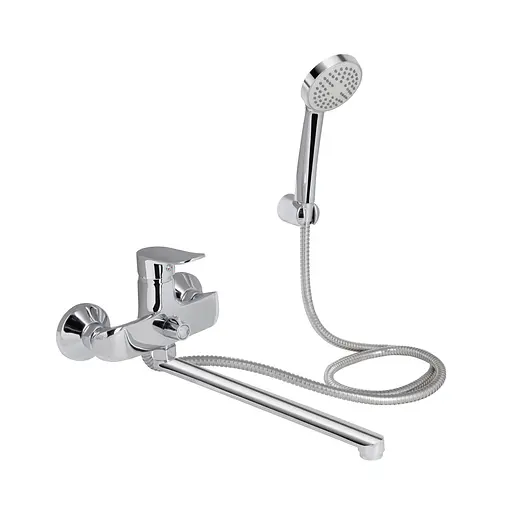 Смеситель для ванны Lidz Wieza 005 с поворотным изливом (c душевым гарнитуром) (k35) LDWIE005CRM45411 Chrome - фото 1