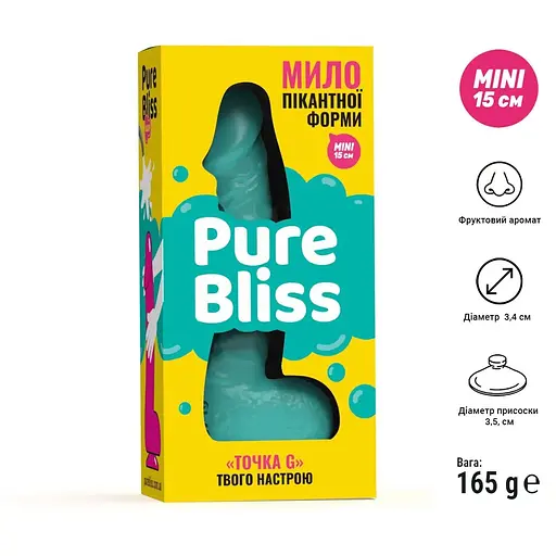 Крафтове мило-член із присоскою Pure Bliss Mini Turquoise - фото 6