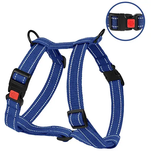 Шлея для собак Barksi Cotton Н-подібна L 40-58х44-78х2.5 см синя - фото 2