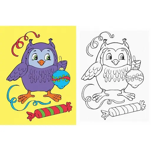 Детская раскраска "Посмотри и раскрась Новый год" 628009 - фото 4