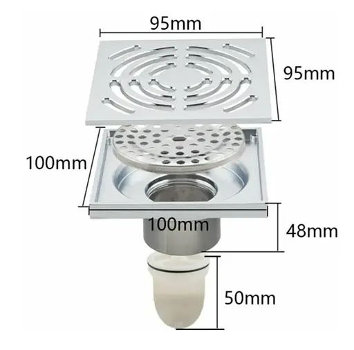 Душевой трап Gappo 100х100 мм, хром G81052 - фото 4