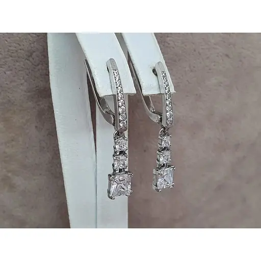 Серебряные серьги Агни АНТУРИУМ с фианитами. 2993/9Р-CZ - фото 3