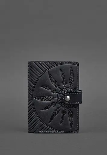 Женская кожаная обложка для паспорта 3.0 Инди синяя - фото 2