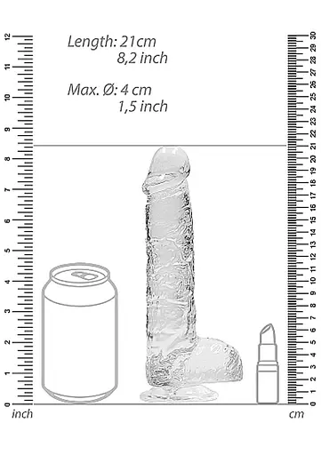 Фалоімітатор RealRock Crystal Clear 8”, 21 см (прозорий) - фото 5