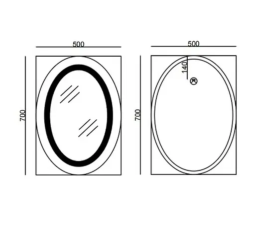 Дзеркало Mixxus Plain MV02-50x70 (годинник, LED-підсвічування, антизапотівання) (MI6010) - фото 5