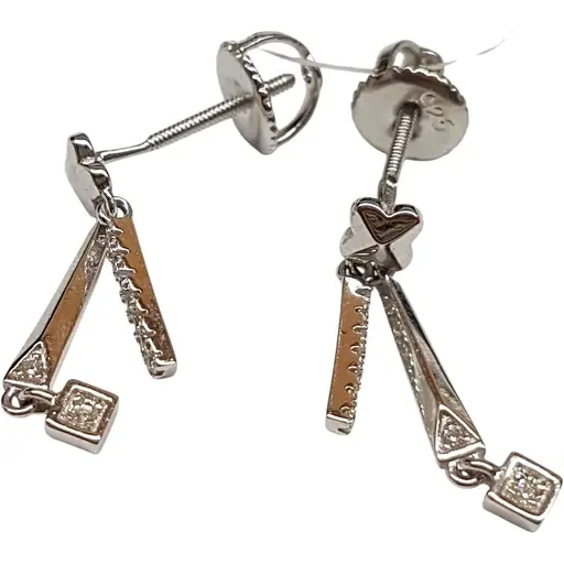 Серебряные серьги Подиум с фианитами. BB0142B