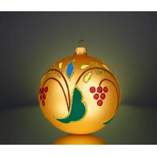 Набір ялинкових прикрас Різдвяні історії Опішнянський розпис 3 кулі скло (4820001154887) - фото 2