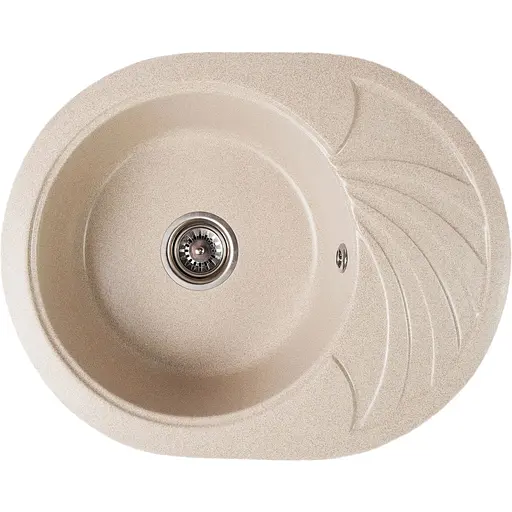 Гранітна кухонна мийка Romzha Rasa 60 Bezhvy (402) з крилом - фото 1
