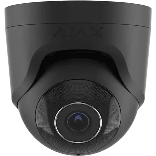 IP-камера Ajax дротова TurretCam, 8мп, 4мм, Poe, True WDR, IP 65, ІЧ 35м, аудіо, кут огляду 75° до 85°, купольна, чорна