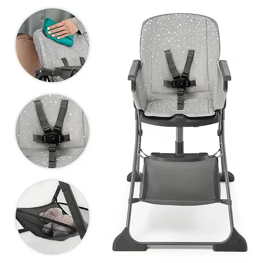 Стільчик для годування Kinderkraft Foldee Grey (4437) - фото 7