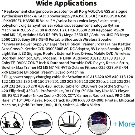 Універсальний зарядний пристрій живлення 9V 2A 1.8A 1.5A 1A 6.6FT, 100-240V - фото 6