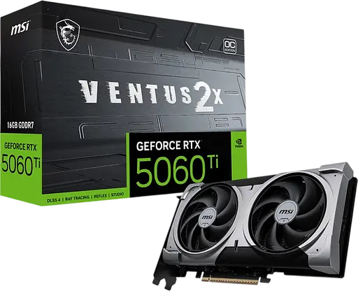 Відеокарта GeForce RTX 5060 Ti 16GB MSI Ventus 2X OC Plus (RTX 5060 Ti 16G VENTUS 2X OC PLUS) - фото 1