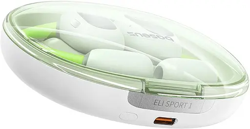 Наушники Baseus Eli Sport 1 Open-Ear TWS Earbuds, IPX4, BT5.3, 65mAh, 600mAh, 7.5h, Green A00064400641-00 - фото 4