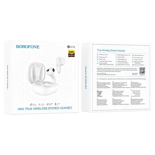 Bluetooth Стерео Гарнітура Borofone BW18 Білий - фото 5