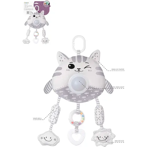 Іграшка музична Funmuch підвіска Кішечка зі світловими ефектами (FM888-16) - фото 3
