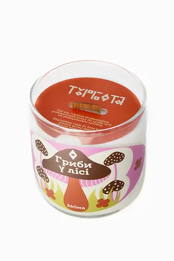 Свічка Гриби у лісі 260 мл, 30 год Стандартні 250 мл Соєвий віск - фото 2