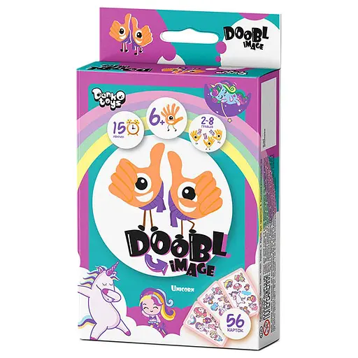Настільна карткова гра "Doobl Image" Danko Toys DBI-02 міні, укр Unicorn - фото 1