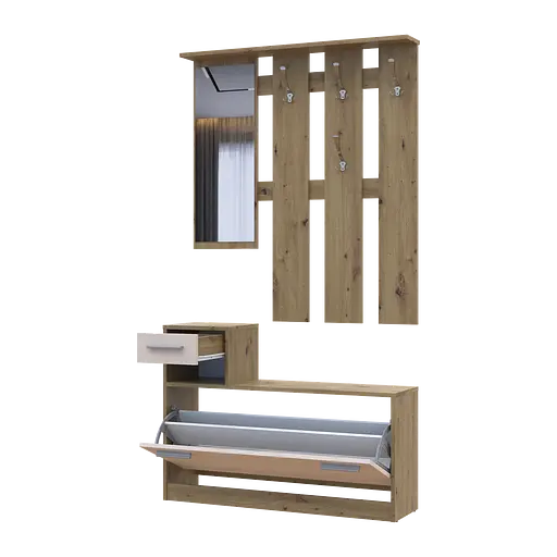 Передпокій Doros Alice Дуб Евок/Кашемір 1 дзеркало 100х25х182.9 (44900360) - фото 5