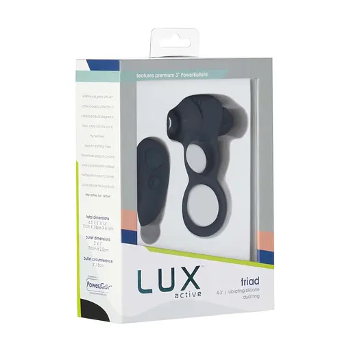 Ерекційне кільце Lux Active Triad Vibrating Dual Cock Ring подвійне з вібрацією пульт д/у - фото 8