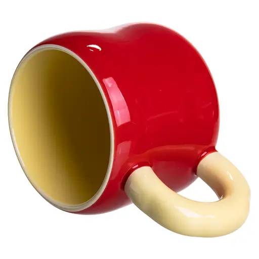 Чашка порцелянова Yiwu 400 мл з магнітом червоний з жовтим Yiwu FM-53B - фото 5