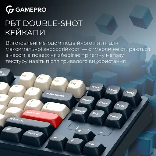 Клавиатура GamePro Asgard Ragnar Keychron Super Red Switch Wireless/Bluetooth/USB Blue беспроводная (MK285BL) - фото 8