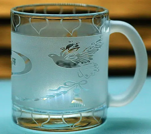 Чашка скляна 320 мл Ти і Я з голубами  кружка для закоханих  Подарунок на весілля річницю для коханих матова - фото 5