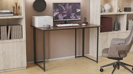 Компьютерный стол Ferrum-decor Ханна 75x100x70 черный ДСП Дуб Сонома Труфель 16мм (FRD-103503) - фото 6