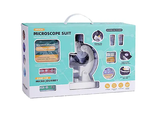 Мікроскоп LZ 8611 підсвітка, збільшувальна лінза, підставка для телефону, аксесуари, в коробці (6981493400130) - фото 1