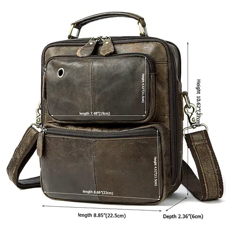 Сумка з ефектами старовини чоловіча Vintage 23х27х7,5 см sum0028950 - фото 5